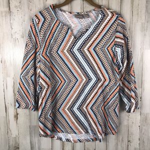 Chico’s Aztec Southwestern Print Top Size 1